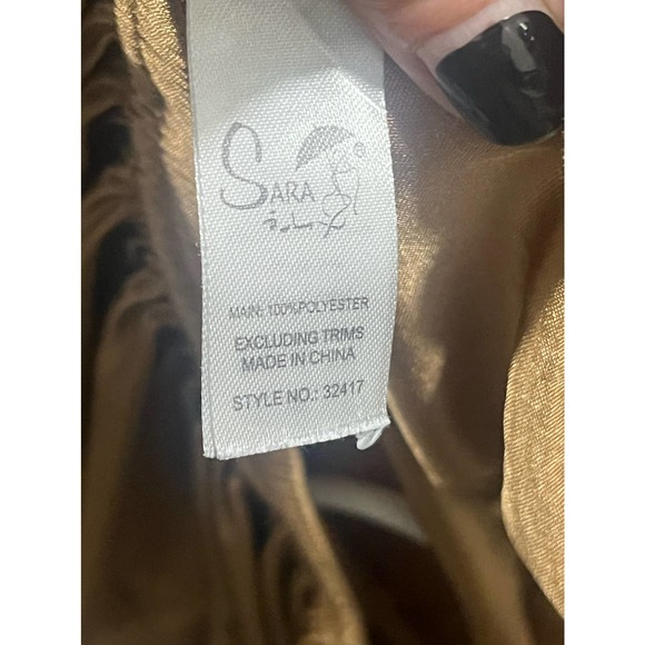 Vintage Brown Silky Ruffled Sleepset Pajamas XXL - Picture 9 of 9